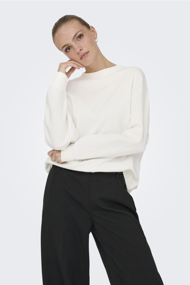 Jacqueline de Yong witte dames sweater | Model vooraanzicht