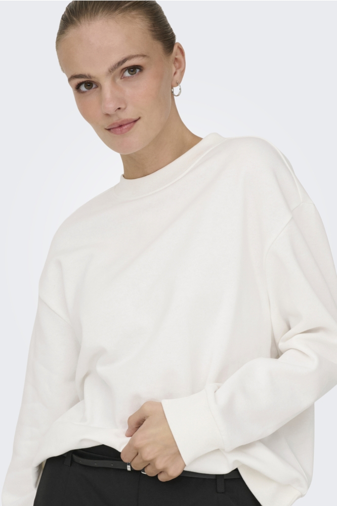 Jacqueline de Yong witte dames sweater | Model vooraanzicht