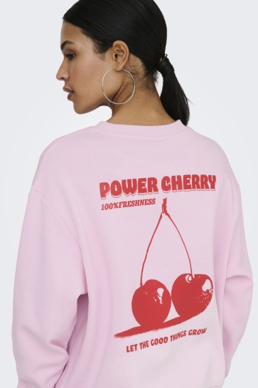 Jacqueline de Yong jdynanna life l/s text sweat jrs di Roze