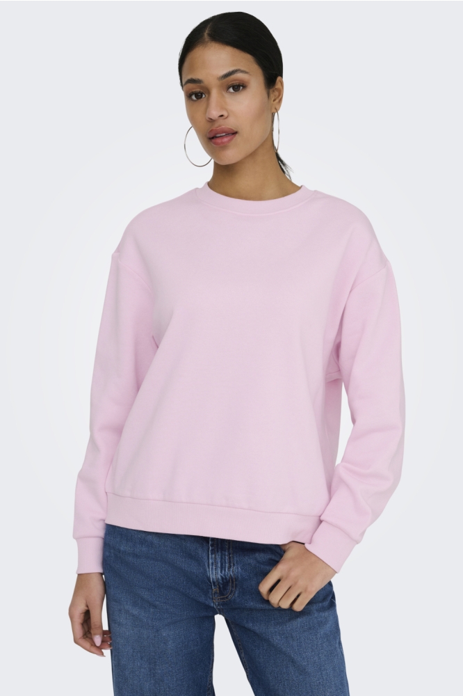Jacqueline de Yong roze dames sweater | Model vooraanzicht