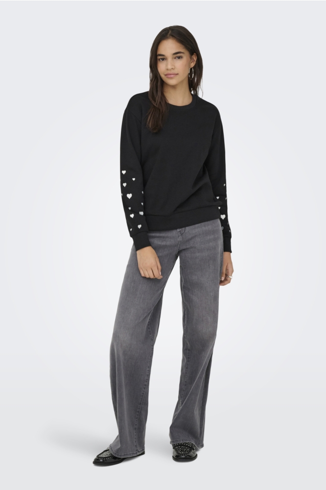 Jacqueline de Yong zwarte dames sweater | Model