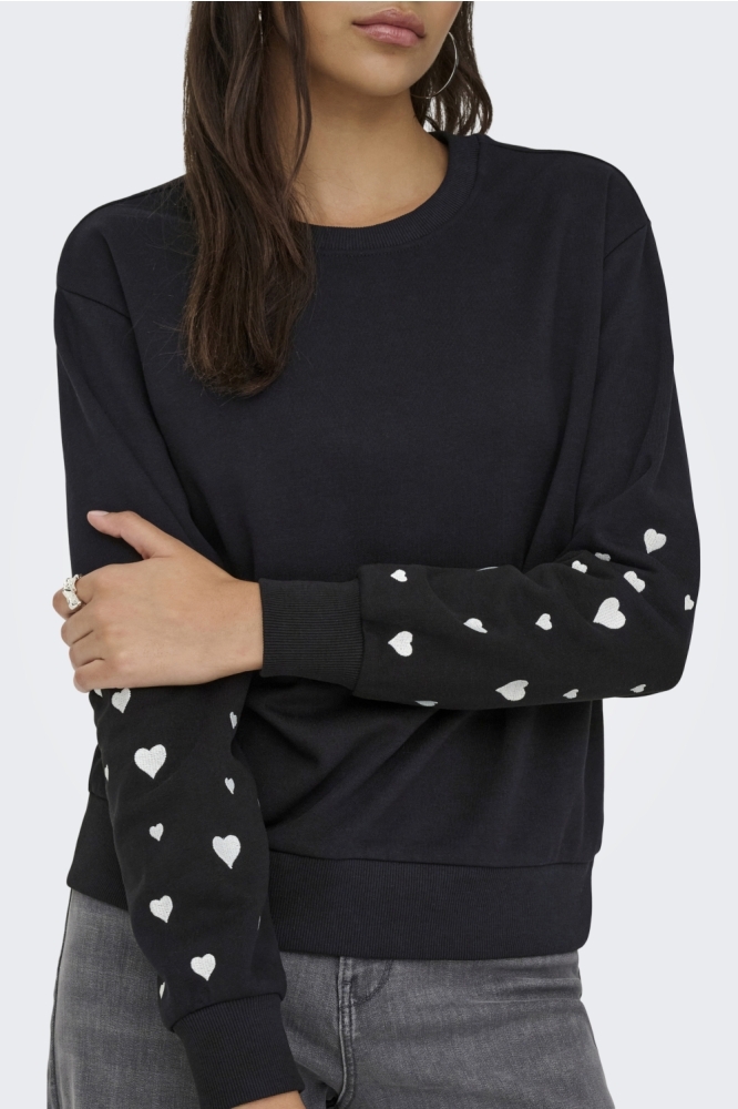 Jacqueline de Yong zwarte dames sweater | Close up