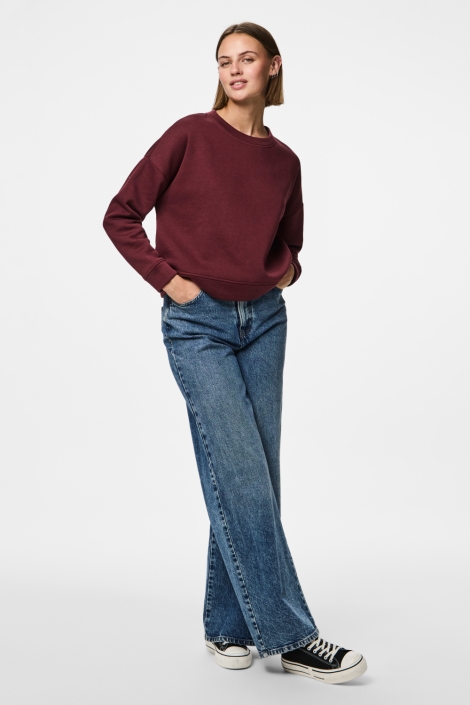 Pieces bordeaux dames sweater | Model