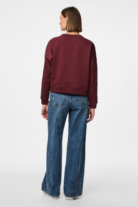 Pieces bordeaux dames sweater | Model