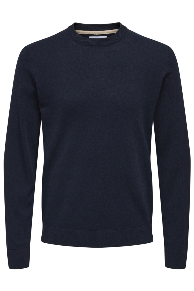 Only & Sons blauwe heren trui | Vooraanzicht