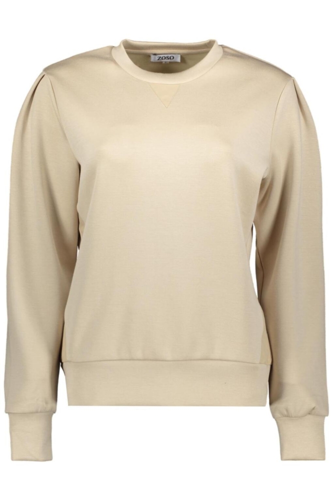 Zoso beige dames sweater | Vooraanzicht