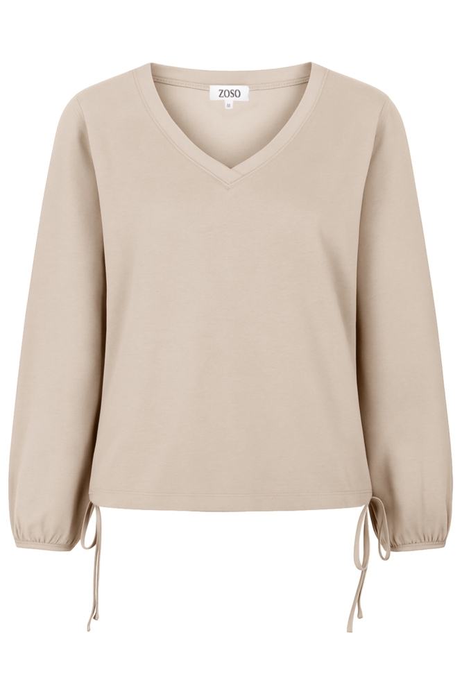 Zoso beige dames sweater | Vooraanzicht