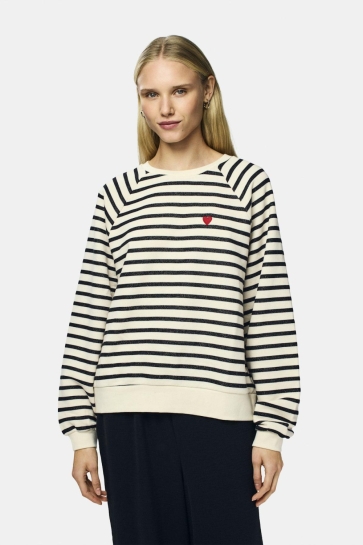 Pieces pcgreta ls emb ub sweat noos Wit