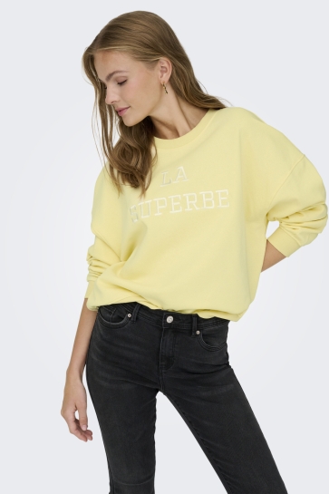 Jacqueline de Yong jdymesa l/s o-neck emb sweat jrs no Geel