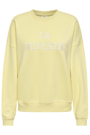 Jacqueline de Yong JDYMESA L/S O-NECK EMB SWEAT JRS NO 15370526 DOUBLE CREAM/LA SUPERBE