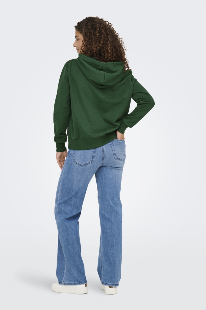 Only groene dames sweater | Model achteraanzicht