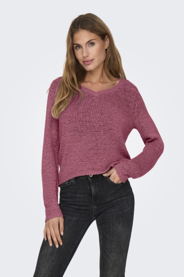 Only Trui ONLGEENA L/S V-NECK KNT NOOS 15340862 HEATHER ROSE