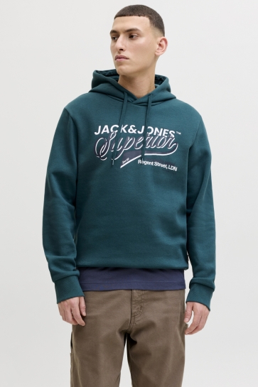 Jack & Jones jjelogo sweat hood 2 col 25/26 noos Groen