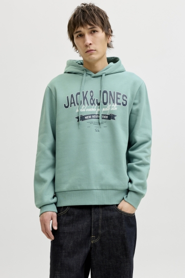 Jack & Jones jjelogo sweat hood 2 col 25/26 noos Groen