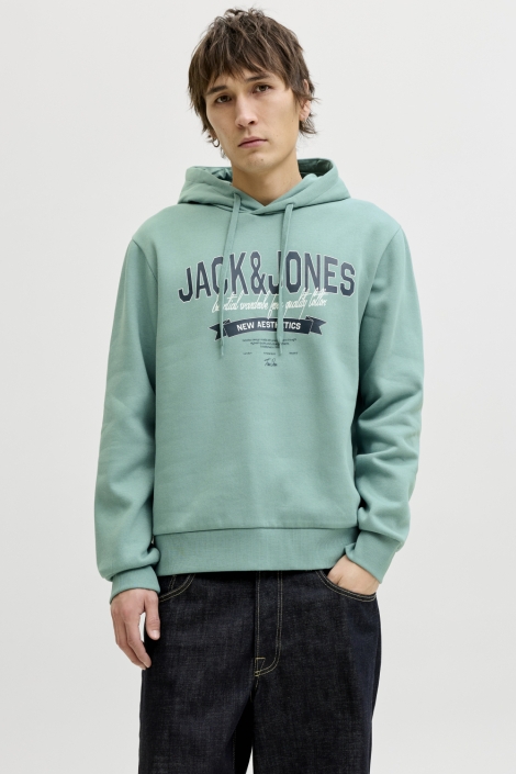 Jack & Jones groene heren sweater | Model vooraanzicht