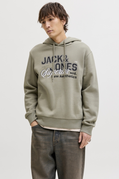 Jack & Jones groene heren sweater | Model vooraanzicht