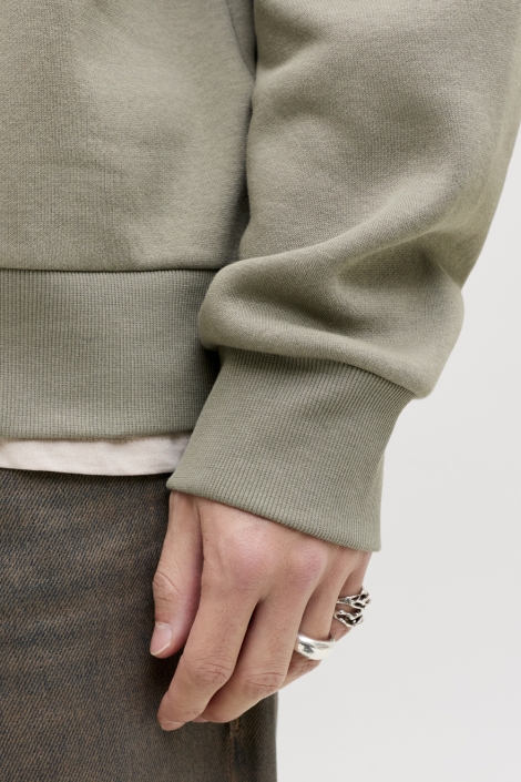 Jack & Jones groene heren sweater | Close up