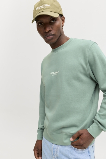 Jack & Jones JJESOHO SWEAT CREW NECK NOOS 12278791 MINERAL BLUE