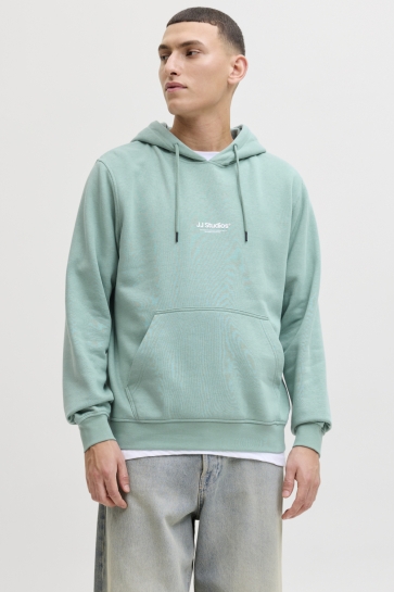 Jack & Jones JJESOHO SWEAT HOOD NOOS 12278789 MINERAL BLUE