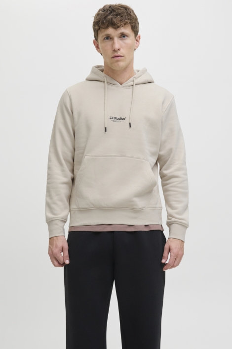Jack & Jones beige heren sweater | Model vooraanzicht