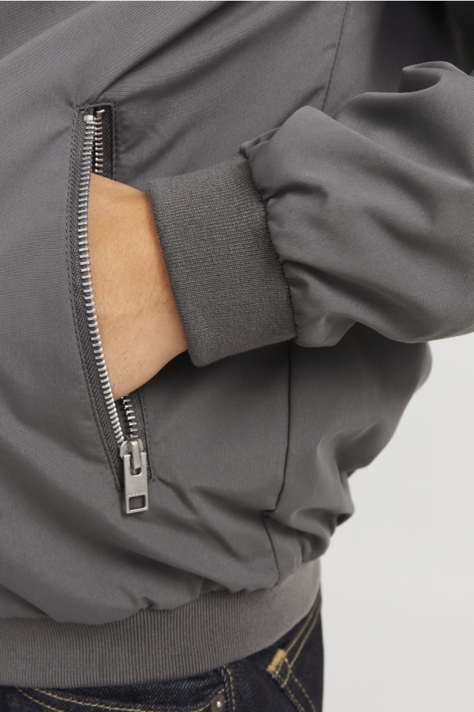 Jack & Jones grijze heren jas | Close up