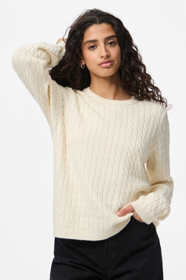 Pieces Trui PCFIA LS CABLE KNIT NOOS BC 17158899 BIRCH