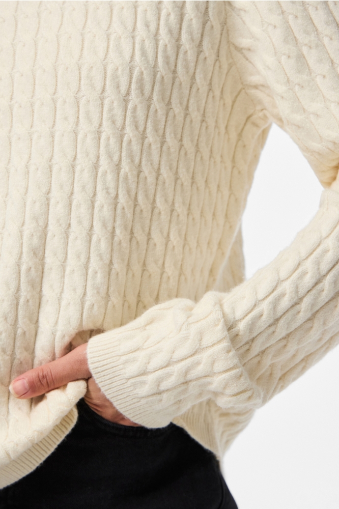 Pieces beige dames trui | Close up