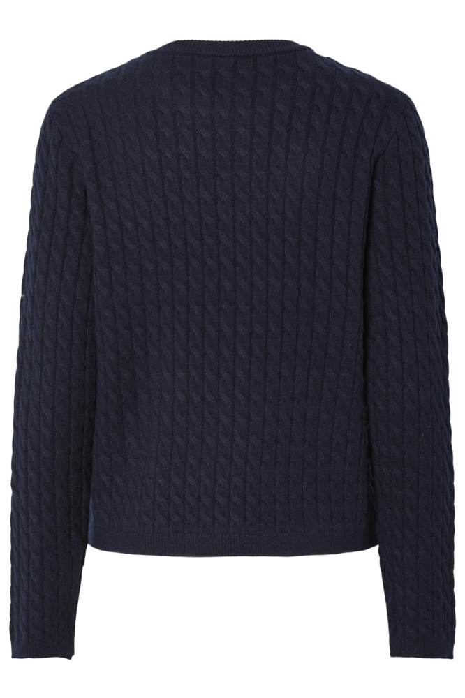 Pieces blauwe dames trui | Achteraanzicht