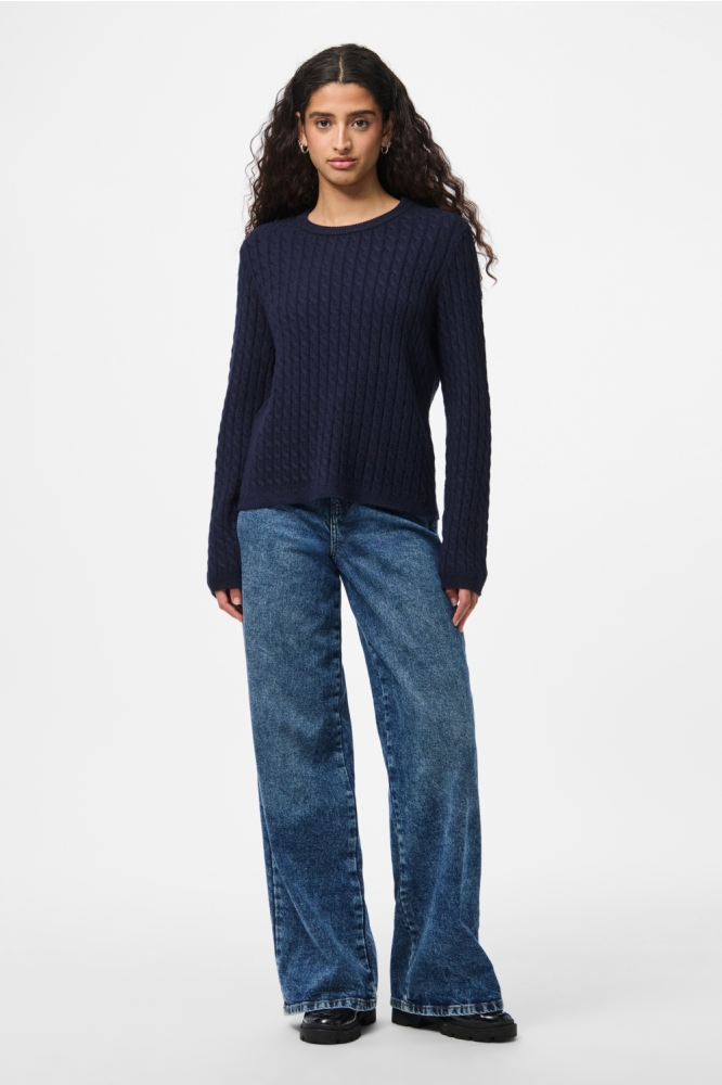 Pieces blauwe dames trui | Model