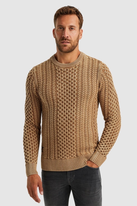 PME legend camel heren trui | Model vooraanzicht