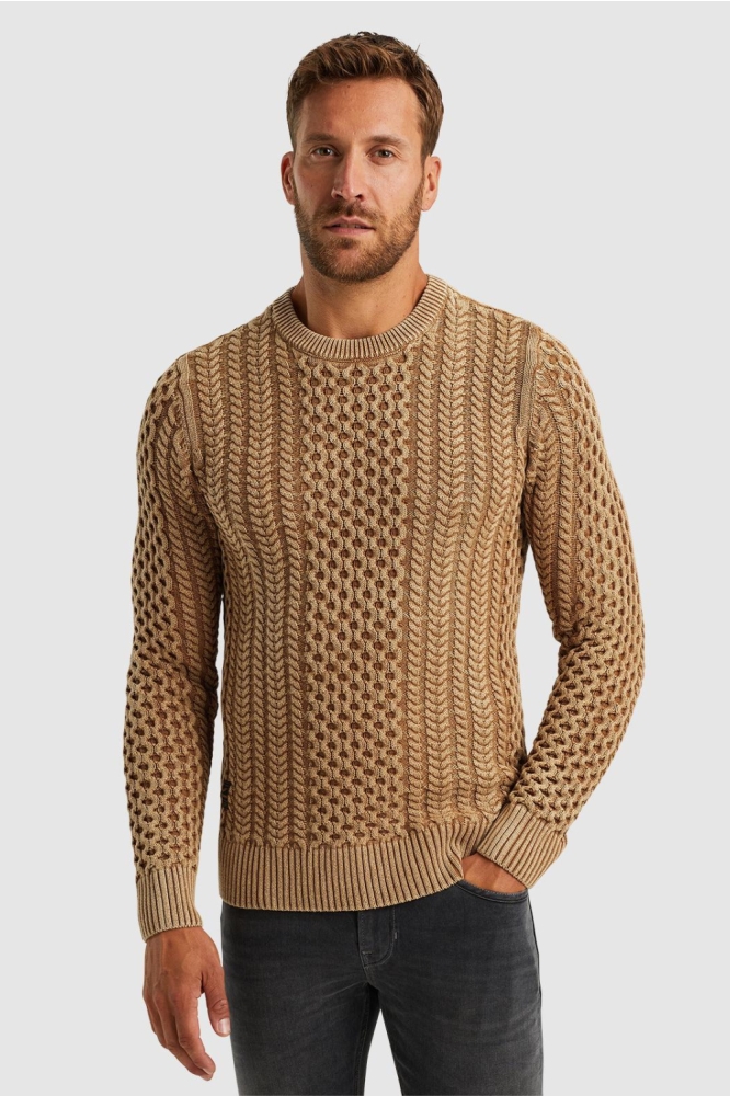 PME legend camel heren trui | Model vooraanzicht