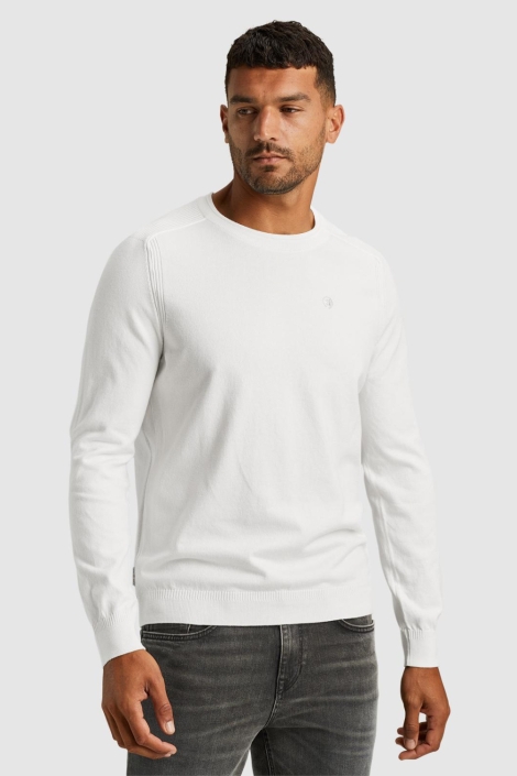 Cast Iron witte heren trui | Model vooraanzicht