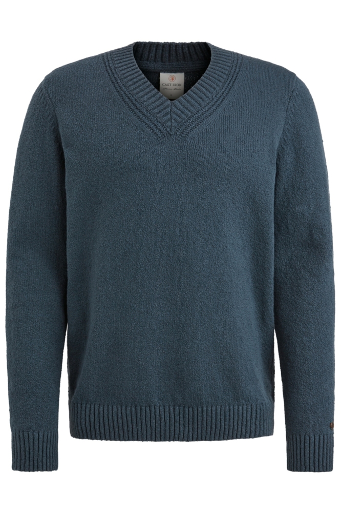 Cast Iron blauwe heren trui | Vooraanzicht
