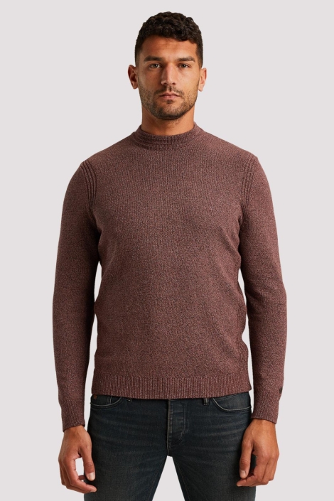 Cast Iron bruine heren trui | Model vooraanzicht