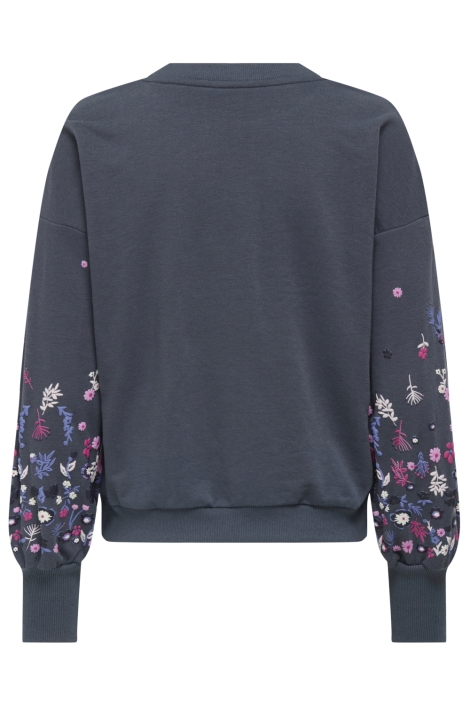 Only blauwe dames sweater | Achteraanzicht