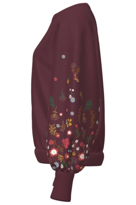 Only bordeaux dames sweater | Zijaanzicht