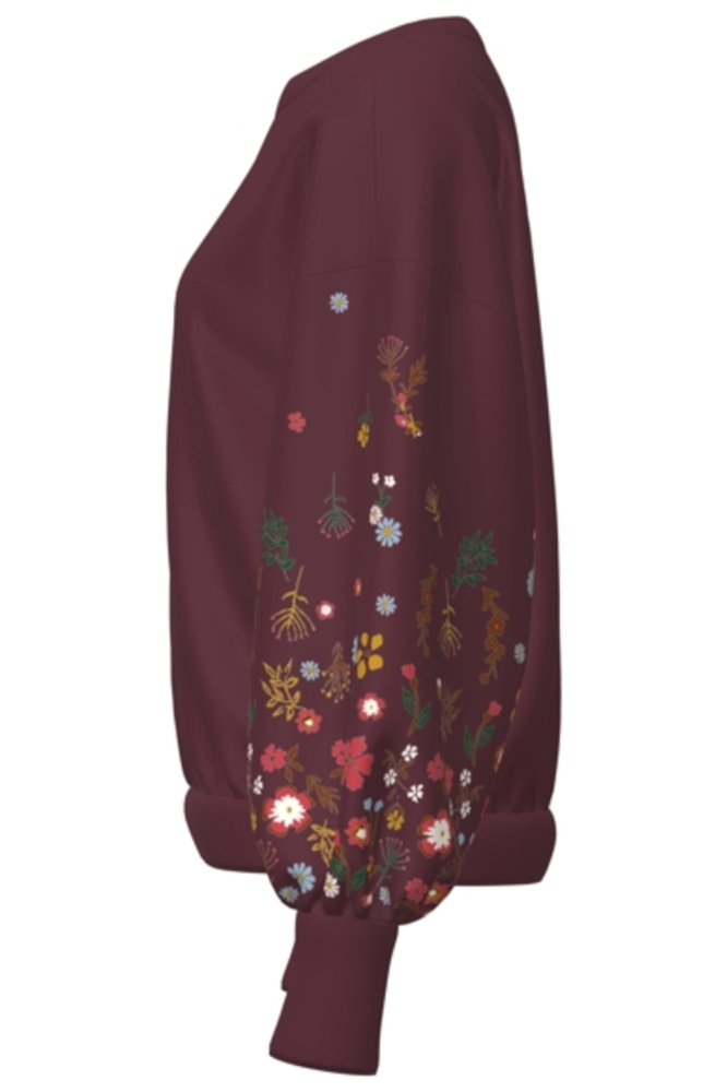 Only bordeaux dames sweater | Zijaanzicht