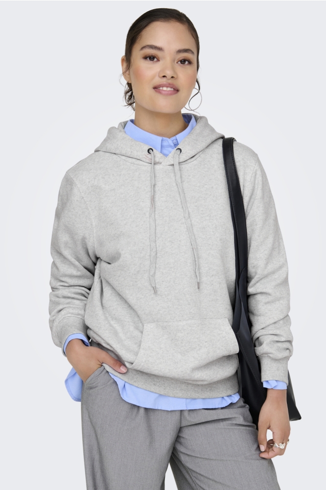 Only grijze dames sweater | Model vooraanzicht