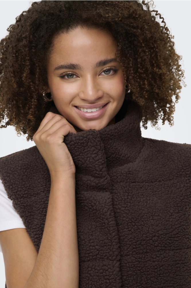 Only bruine dames gilet | Close up