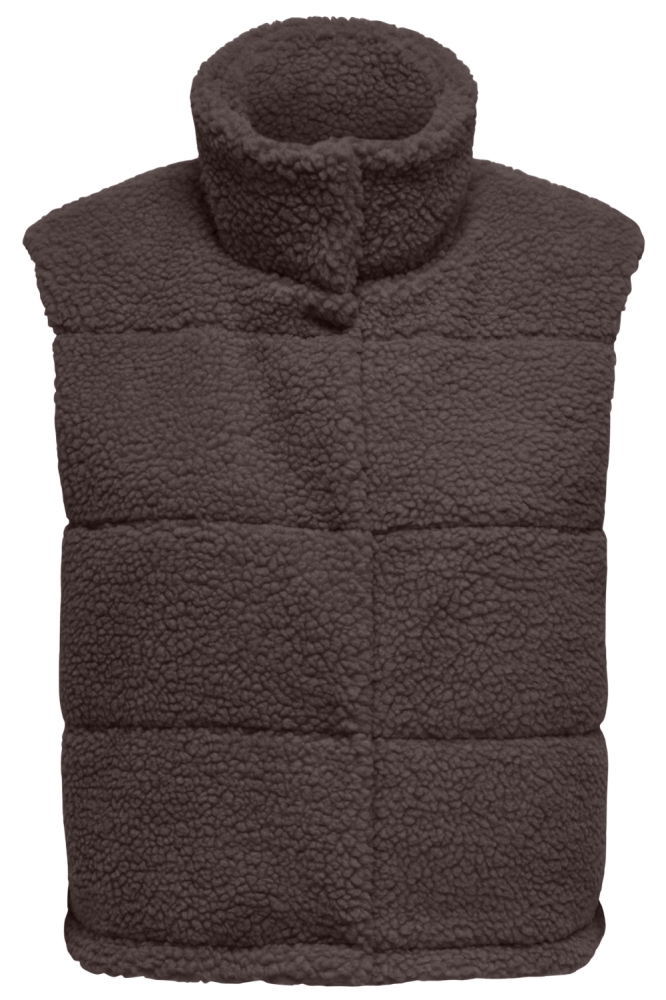 Only bruine dames gilet | Vooraanzicht
