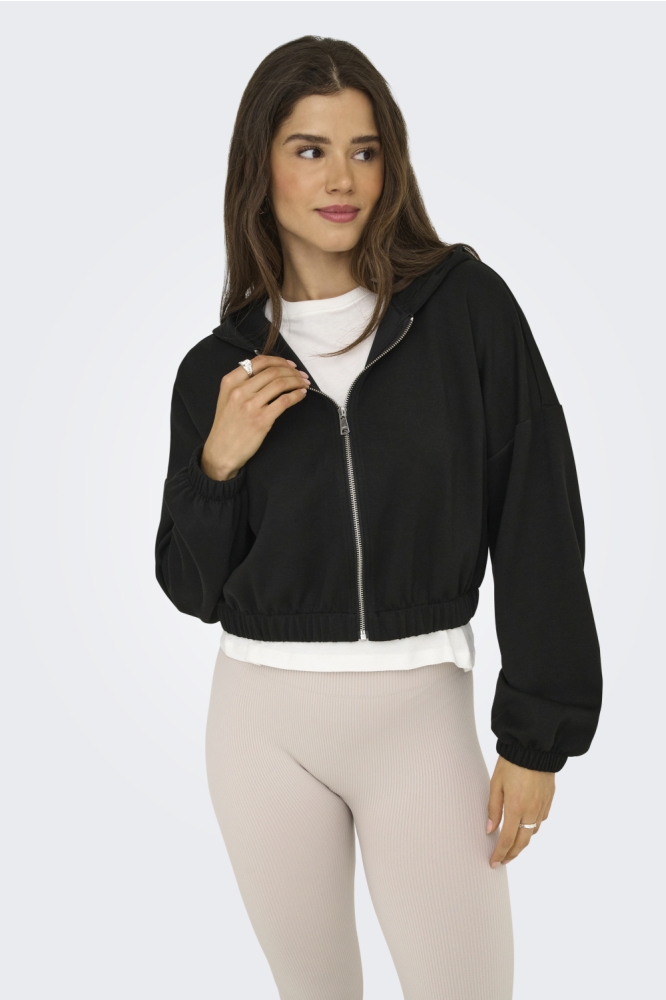 Only zwarte dames vest | Model vooraanzicht