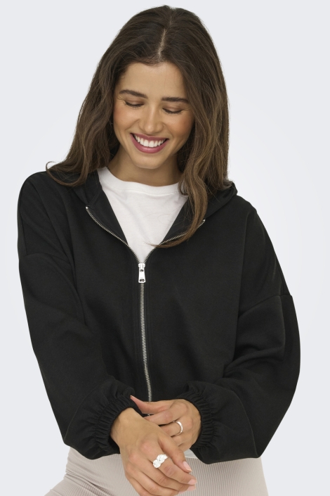 Only zwarte dames vest | Model vooraanzicht