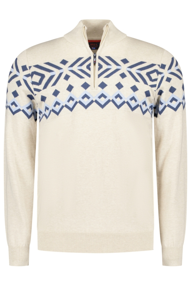 NZA beige heren trui | Vooraanzicht