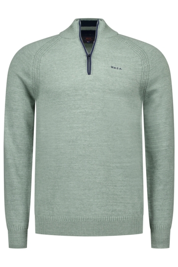 NZA PULLOVER HALF ZIP 25GN430 1797 Soft Green Melange