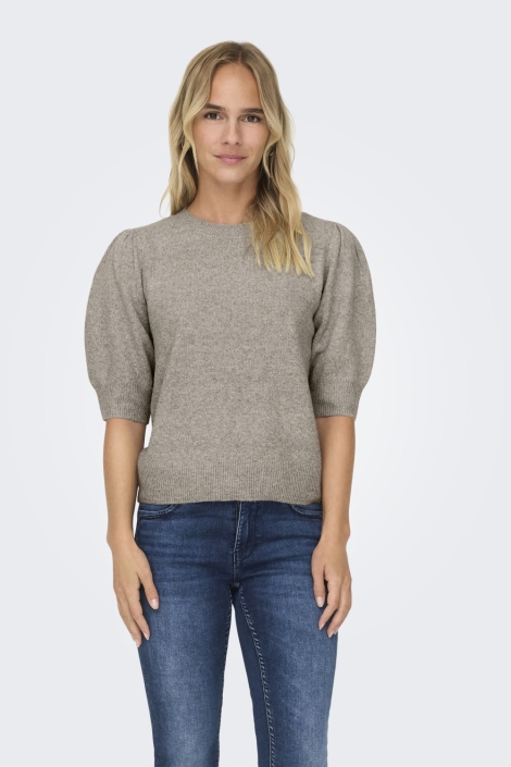 Only bruine dames trui | Model vooraanzicht