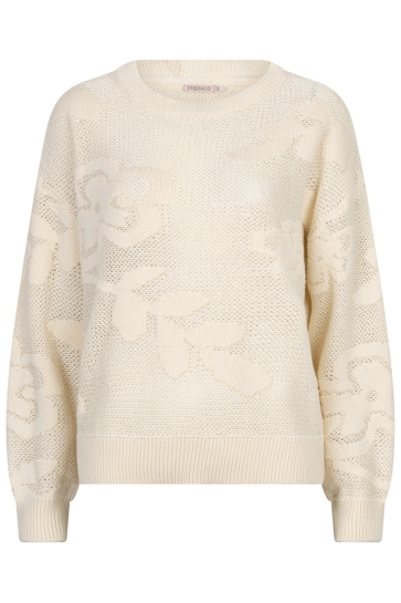 EsQualo SWEATER FANCY DAISY KNIT SP26 02001 NATURAL