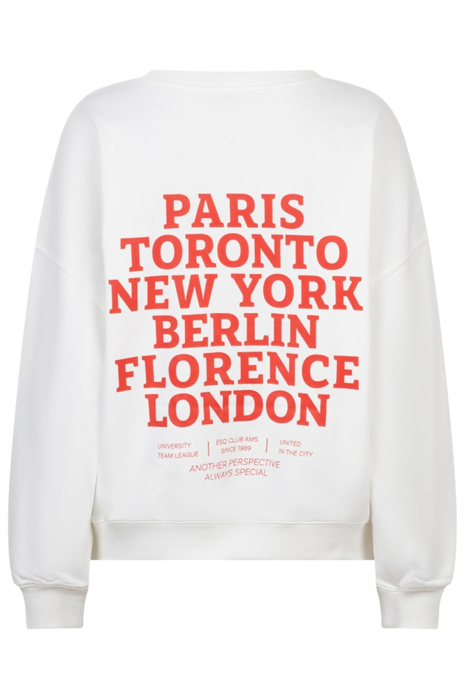 EsQualo witte dames sweater | Achteraanzicht