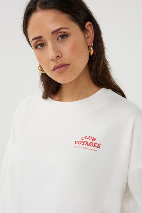 EsQualo witte dames sweater | Close up