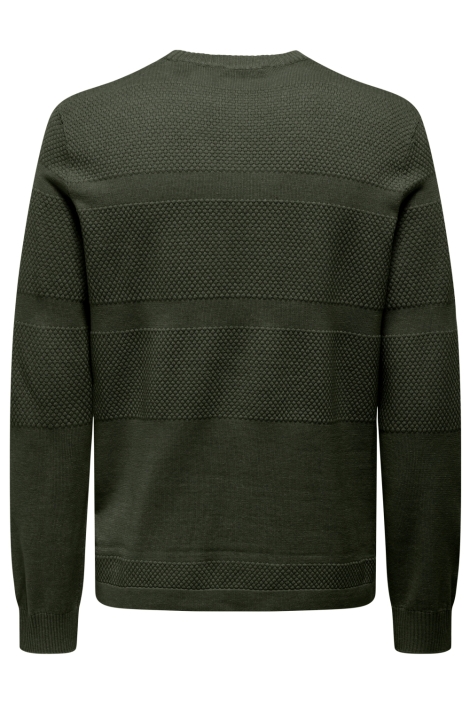 Only & Sons groene heren trui | Achteraanzicht