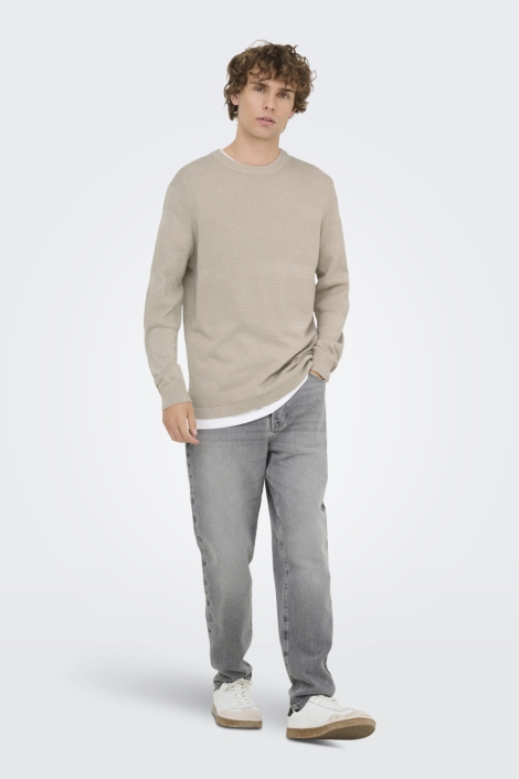 Only & Sons beige heren trui | Model